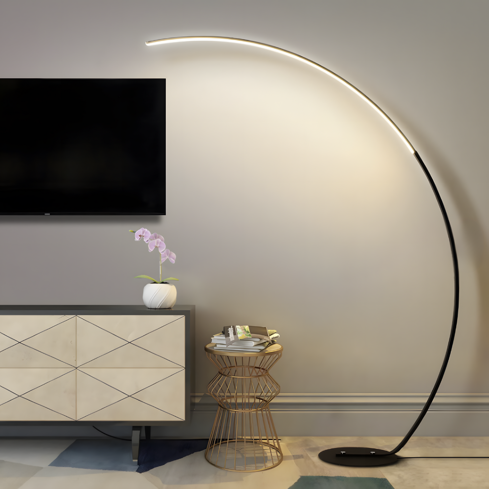 Lampadaire LED arqué nordique Nørlys