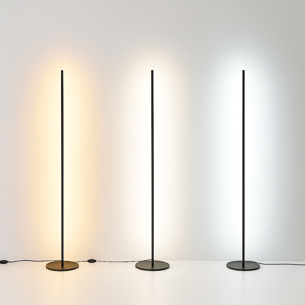 Lampadaire colonne LED 18W dimmable en métal lampe sur pied moderne