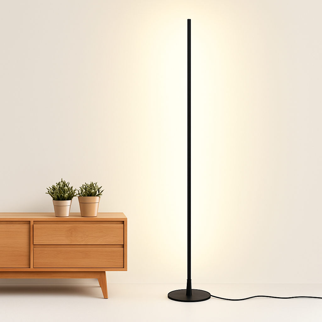 Lampadaire colonne LED 18W dimmable en métal lampe sur pied moderne