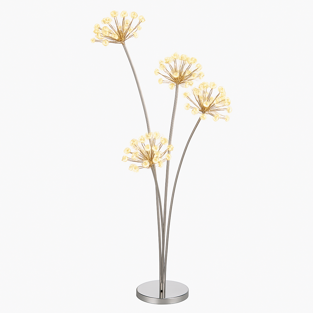 Lampadaire LED en cristal en forme de fleurs design élégant 3 à 5 bras