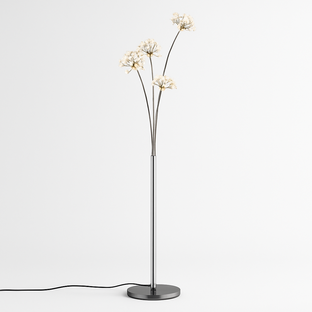 Lampadaire LED en cristal en forme de fleurs design élégant 3 à 5 bras